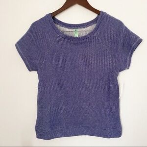 Honeydew Blue Short Sleeve Round Neck Knit Top Size Large NEW Nordstrom Pullover